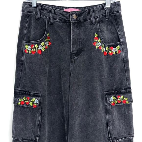 Dolls Kill x Strawberry Shortcake ‘Patched With Love’ Baggy Cargo Pants Size S - Picture 4 of 15